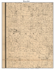 Wayne, Indiana 1864 Old Town Map Custom Print - Montgomery Co.
