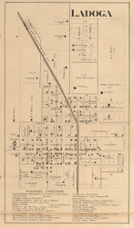 Lagoda Village, Clark, Indiana 1864 Old Town Map Custom Print - Montgomery Co.