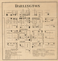 Darlington Village, Franklin, Indiana 1864 Old Town Map Custom Print - Montgomery Co.