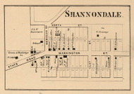 Shannondale Village, Franklin, Indiana 1864 Old Town Map Custom Print - Montgomery Co.