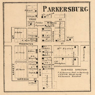 Parkersburg Village, Scott, Indiana 1864 Old Town Map Custom Print - Montgomery Co.