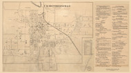 Crawfordsville Village with Business Directory, Union, Indiana 1864 Old Town Map Custom Print - Montgomery Co.
