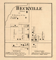Beckville Village, Walnut, Indiana 1864 Old Town Map Custom Print - Montgomery Co.