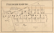 Fredericksburg Village, Walnut, Indiana 1864 Old Town Map Custom Print - Montgomery Co.