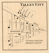 Valley City Village, Walnut, Indiana 1864 Old Town Map Custom Print - Montgomery Co.