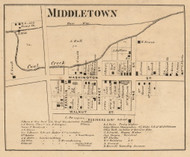 Middletown Village, Wayne, Indiana 1864 Old Town Map Custom Print - Montgomery Co.
