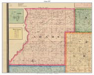 Adams, Indiana 1875 Old Town Map Custom Print - Morgan Co.