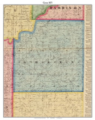 Green, Indiana 1875 Old Town Map Custom Print - Morgan Co.