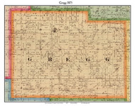 Gregg, Indiana 1875 Old Town Map Custom Print - Morgan Co.