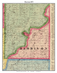 Harrison, Indiana 1875 Old Town Map Custom Print - Morgan Co.