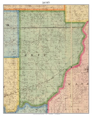 Jeff, Indiana 1875 Old Town Map Custom Print - Morgan Co.