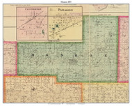 Monroe, Indiana 1875 Old Town Map Custom Print - Morgan Co.