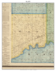 Ray, Indiana 1875 Old Town Map Custom Print - Morgan Co.