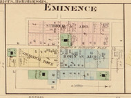 Eminence Village, Adams, Indiana 1875 Old Town Map Custom Print - Morgan Co.