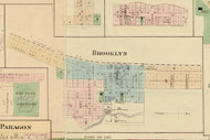 Brooklyn Village, Clay, Indiana 1875 Old Town Map Custom Print - Morgan Co.