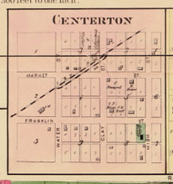 Centerton Village, Clay, Indiana 1875 Old Town Map Custom Print - Morgan Co.