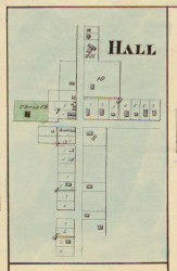 Hall Village, Gregg, Indiana 1875 Old Town Map Custom Print - Morgan Co.