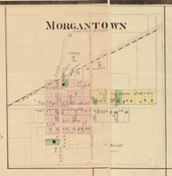 Morgantown Village, Jackson, Indiana 1875 Old Town Map Custom Print - Morgan Co.