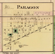 Paragon, Ray, Indiana 1875 Old Town Map Custom Print - Morgan Co.