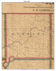 Elkhart, Indiana 1860 Old Town Map Custom Print - Noble Co.