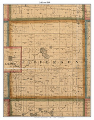 Jefferson, Indiana 1860 Old Town Map Custom Print - Noble Co.