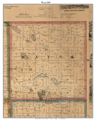 Wayne, Indiana 1860 Old Town Map Custom Print - Noble Co.