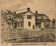 Basford Residence, Wayne, Indiana 1860 Old Town Map Custom Print - Noble Co.