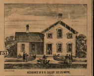 Callup Residence, Wayne, Indiana 1860 Old Town Map Custom Print - Noble Co.