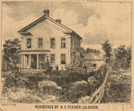 Fisher Residence, Ligonier Village, Perry, Indiana 1860 Old Town Map Custom Print - Noble Co.