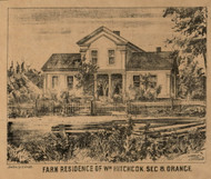Hitchcock Residence, Orange, Indiana 1860 Old Town Map Custom Print - Noble Co.