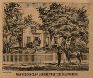 Sweet Residence, Jefferson, Indiana 1860 Old Town Map Custom Print - Noble Co.