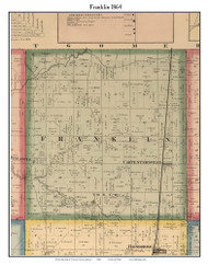 Franklin, Indiana 1864 Old Town Map Custom Print - Putnam Co.