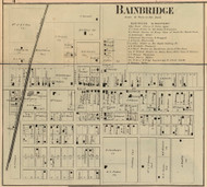Bainbridge Village, Town Monroe, Indiana 1864 Old Town Map Custom Print - Putnam Co.
