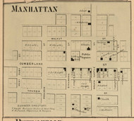 Manhattan Village, Washington 1864 Old Town Map Custom Print - Putnam Co.