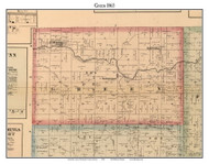 Green, Indiana 1865 Old Town Map Custom Print - Randolph Co.