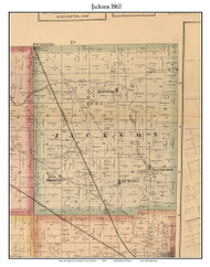 Jackson, Indiana 1865 Old Town Map Custom Print - Randolph Co.