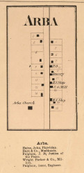 Arba Village, Green Fork, Indiana 1865 Old Town Map Custom Print - Randolph Co.