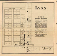 Lynn Village, Washington, Indiana 1865 Old Town Map Custom Print - Randolph Co.
