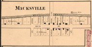 Macksville Village, White River, Indiana 1865 Old Town Map Custom Print - Randolph Co.
