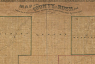 Map Cartouche, Rush Co. Indiana 1856 Old Town Map Custom Print