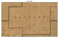 Jackson, Indiana 1856 Old Town Map Custom Print  Rush Co.