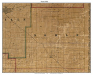 Noble, Indiana 1856 Old Town Map Custom Print  Rush Co.