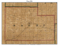 Posey, Indiana 1856 Old Town Map Custom Print  Rush Co.