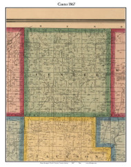 Centre, Indiana 1867 Old Town Map Custom Print  Rush Co.
