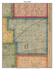 Union, Indiana 1867 Old Town Map Custom Print  Rush Co.