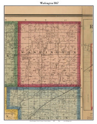 Washington, Indiana 1867 Old Town Map Custom Print  Rush Co.