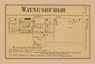 Waynesburgh Village, Jackson, Indiana 1867 Old Town Map Custom Print  Rush Co.