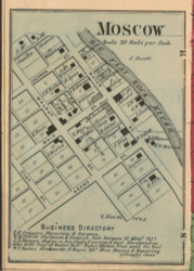 Moscow Village, Orange, Indiana 1867 Old Town Map Custom Print  Rush Co.
