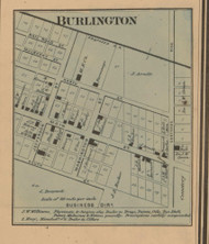 Burlington Village, Posey, Indiana 1867 Old Town Map Custom Print  Rush Co.