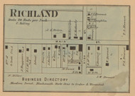 Richland Village, Richland, Indiana 1867 Old Town Map Custom Print  Rush Co.